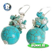 Bild Örhängen - Stenar och Pärlor (Turkos)
