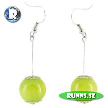 Bild Örhängen tibetsilver- Kula (ljus grön)