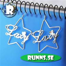 Bild Personliga Namnörhängen -  eget namn med stjärna (925 silver)