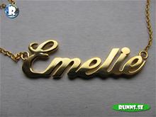 Bild Personligt Namnhalsband - Emelie (18K guldplätterat silver)