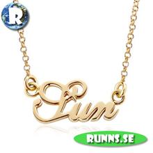 Bild Personligt Namnhalsband - Jun (18K guldplätterat silver)