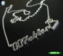 Bild Personligt Namnhalsband med valfri ram - Fabian med egen design (925 silver)