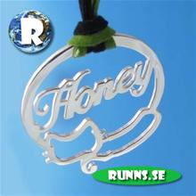 Bild Personligt Namnhalsband med valfri ram - Honey (925 silver)