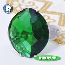 Bild Ring - Spetsig oval (grön)