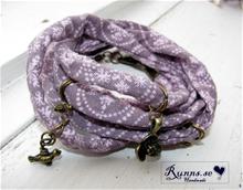 Bild Rouleauarmband- Lila/rosa 5 varv (fåglar)