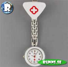 Bild Sjuksköterskeklocka - kors (vit)