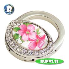Bild Väskhängare / Väskkrok - Rosa blommor
