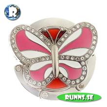 Bild Väskhängare / Väskkrok Fjäril (rosa)