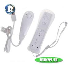 Bild Wii - Wiimote handkontroll med siliconfodral + Nunchuk (vita)