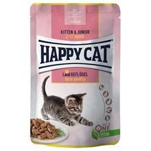 Bild Ekonomipack: Happy Cat Pouch Meat in Sauce 24 x 85 g  - Kitten Farm Poultry - fjäderfä