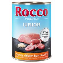 Bild Rocco Junior 12 x 400 g - Fjäderfä, kycklinghjärta & ris