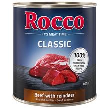 Bild Ekonomipack: Rocco Classic 24 x 800 g hundfoder - Nötkött & renkött