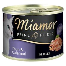 Bild Ekonomipack: Miamor Fine Filets 12 x 185 g - Tonfisk & calamari i gelé