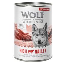 Bild Ekonomipack: 24 x 400 g Wolf of Wilderness Free Range Meat - High Valley -  Free Range  Beef