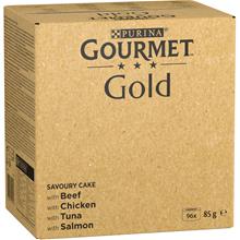 Bild Jumbopack: Gourmet Gold 96 x 85 g - Raffinerad Ragout: nötkött, kyckling, tonfisk, lax