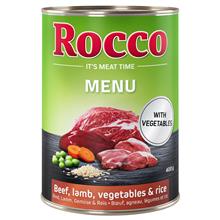 Bild Rocco Menu 6 x 400 g - Nötkött med lamm, grönsaker & ris