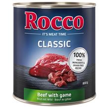 Bild Ekonomipack: Rocco Classic 24 x 800 g hundfoder - Nötkött & vilt
