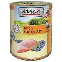Bild Ekonomipack: MAC's Cat kattfoder 12 x 400 g - Kalkon & blåbär