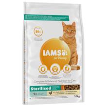 Bild Ekonomipack: IAMS torrfoder för katter 2 x 10 kg - Vitality Sterilised Chicken (2 x 10 kg)