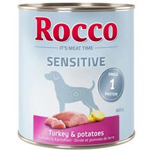 Bild Ekonomipack: Rocco Sensitive 24 x 800 g - Kalkon & potatis