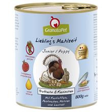Bild Ekonomipack: GranataPet Liebling's Mahlzeit  12 x 800 g - Junior Kalkon & kanin med potatis, palsternacka & laxolja