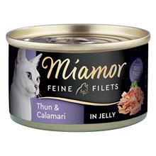 Bild Ekonomipack: Miamor Fine Filets 24 x 100 g - Ljus tonfisk & kalamari i gelé