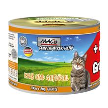 Bild MAC's Cat Gourmet 6 x 180 g Kalv & fjäderfä
