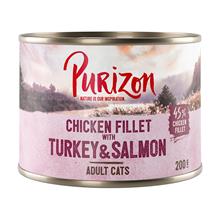 Bild Ekonomipack: Purizon Adult - Grain Free 24 x 200 g - Kycklingfilé, kalkon & lax