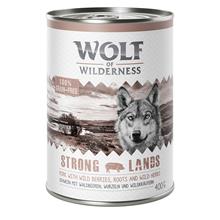 Bild 4 + 2 på köpet! 6 x 400 g Wolf of Wilderness våtfoder - Strong Lands - med griskött
