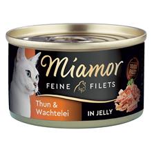 Bild Ekonomipack: Miamor Fine Filets 24 x 100 g - Tonfisk & vaktelägg i gelé