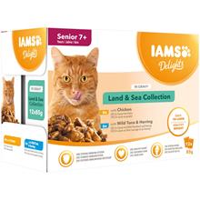 Bild IAMS Delights Senior Land & Sea Collection in Sauce - 48 x 85 g