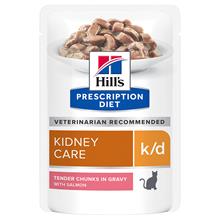 Bild Ekonomipack: Hill's Prescription Diet Feline 24 x 85 g portionspåsar - 85 g k/d Kidney Care Salmon i portionspåse