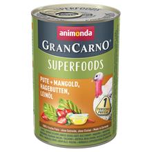 Bild Animonda GranCarno Adult Superfoods 24 x 400 g Kalkon & mangold, nypon, linfröolja