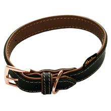 Bild Heim Rosé fodrat halsband, svart/brunt - Stl. 35: 24 – 31 cm halsomfång, B 20 mm