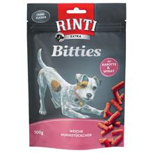Bild RINTI Extra Bitties 100 g - Ekonomipack: 3 x 100 g, Kyckling med morötter & spenat