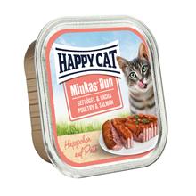 Bild Ekonomipack: Happy Cat Duo - Bitar med paté 48 x 100 g - Fjäderfä & lax