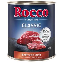 Bild Ekonomipack: Rocco Classic 24 x 800 g hundfoder - Nötkött & lamm
