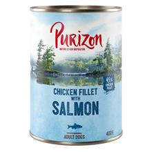 Bild 5 + 1 på köpet! 6 x 400/800 g Purizon våtfoder - 6 x 400 g Salmon with Spinach