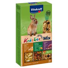 Bild Vitakraft Kräcker Trio-Mix för dvärgkaniner - 3 x 3 Popcorn, grönsaker, druvor