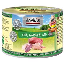 Bild Ekonomipack: MAC's Cat kattfoder 24 x 200 g - Anka, kanin, nötkött