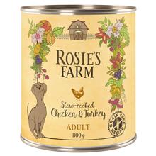 Bild 5 + 1 på köpet! Rosie's Farm Adult 6 x 800 g  - Kyckling & kalkon