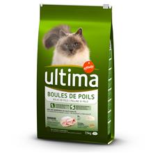 Bild Ultima Cat Hairball Turkey & Rice - Ekonomipack: 2 x 7,5 kg