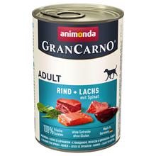 Bild Animonda GranCarno Original Adult 12 x 400 g - Nötkött och lax med spenat