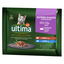 Bild Ekonomipack: Ultima Cat Sterilized 96 x 85 g - Nötkött & tonfisk