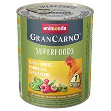 Bild Animonda GranCarno Adult Superfoods 6 x 800 g  Kyckling & spenat, hallon, pumpafrön