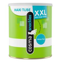 Bild Ekonomipack: Cosma Snackies XXL Maxi Tube frystorkat kattgodis - 3 x vitfisk (330 g)
