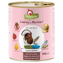 Bild GranataPet Liebling's Mahlzeit  6 x 800 g - Lax & kalkon med potatis, nypon, persilja, och nattljusolja