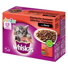 Bild Ekonomipack: Whiskas Junior portionspåse 48 x 85/100 g - Klassiskt urval i sås 100 g