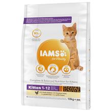 Bild Ekonomipack: IAMS torrfoder för katter 2 x 10 kg for Vitality Kitten Fresh Chicken (2 x 10 kg)