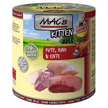 Bild Ekonomipack: MAC's Cat våtfoder 24 x 800 g - Kitten Kalkon, anka & nötkött